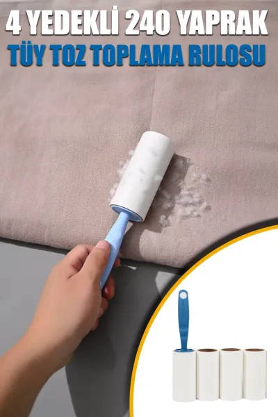 🧼4 YEDEKLİ 240 YAPRAK TÜY TOPLAMA RULOSU