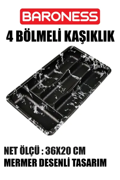 🖤BARONESS MERMER DESENLİ 4 BÖLMELİ KAŞIKLIK