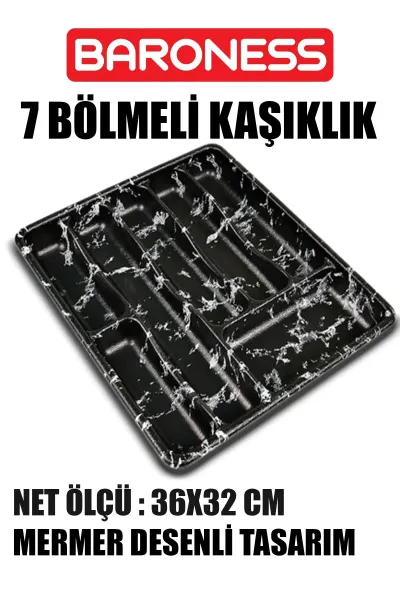 🖤BARONESS MERMER DESENLİ 7 BÖLMELİ KAŞIKLIK