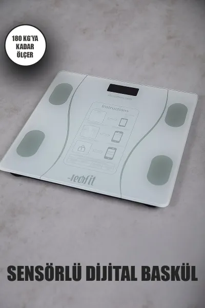 BLUETOOTH & VÜCUT ANALİZLİ DİJİTAL BASKÜL TERAZİ TARTI