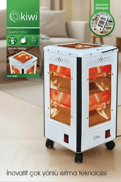 Kiwi Quartz Isıtıcı 5 Yönlü Isıtma & Enerji Tasarruflu Kuvars Tüp & Taşınabilir Tasarım