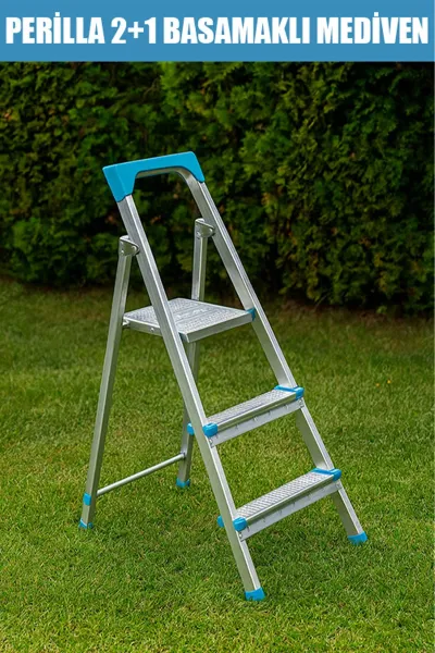 PERİLLA 2+1 BASAMAKLI METAL MERDİVEN