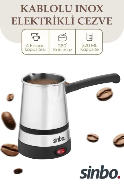 SİNBO SCM -2970 KABLOLU INOX ELEKTRİKLİ CEZVE