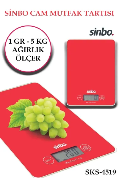 SİNBO SKS-4519 CAM MUTFAK TARTISI