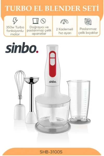 SİNBO SHB-3100S TURBO EL BLENDER SETİ
