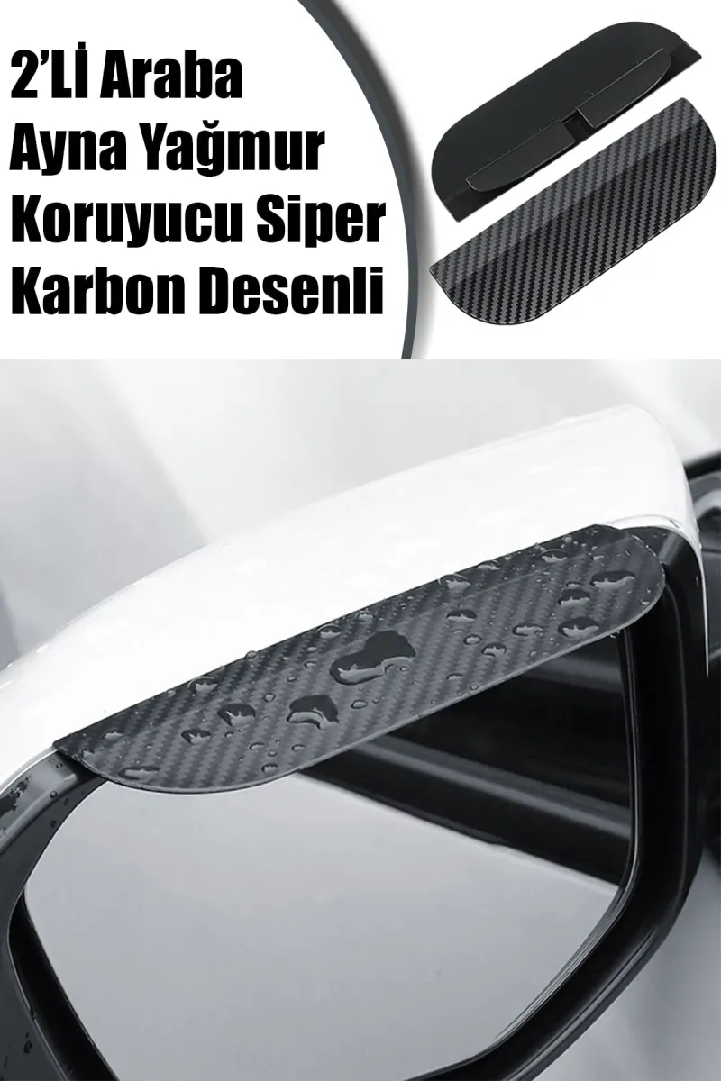 💧2'Lİ KARBON DESENLİ AYNA YAĞMUR KORUYUCU - dibidip 