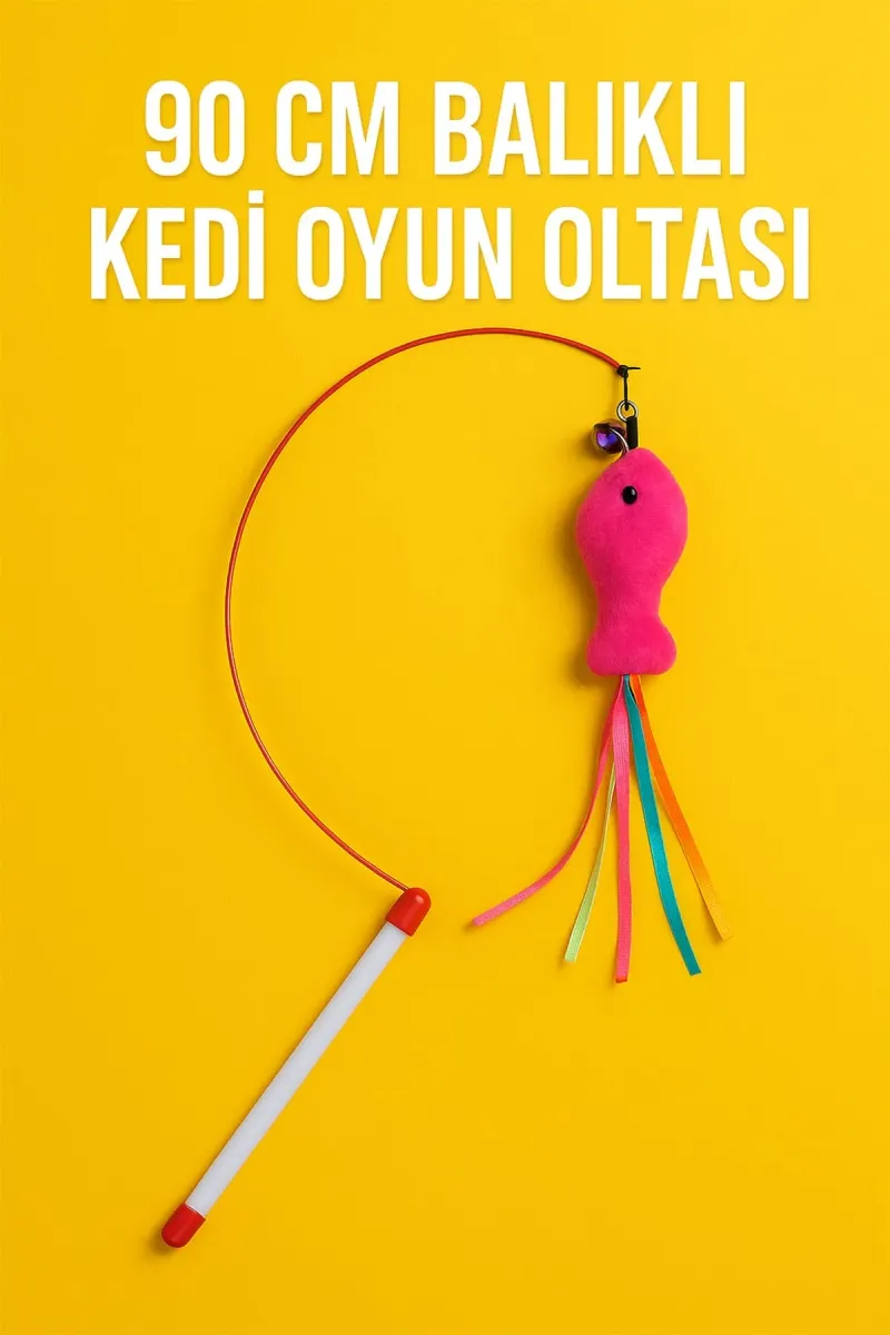 🐟90 CM BALIKLI KEDİ OYUN OLTASI - dibidip 