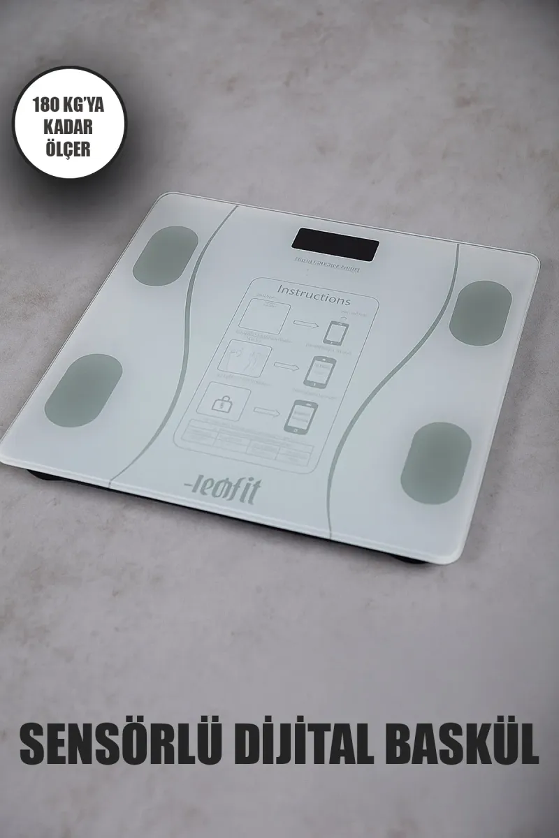 BLUETOOTH & VÜCUT ANALİZLİ DİJİTAL BASKÜL TERAZİ TARTI