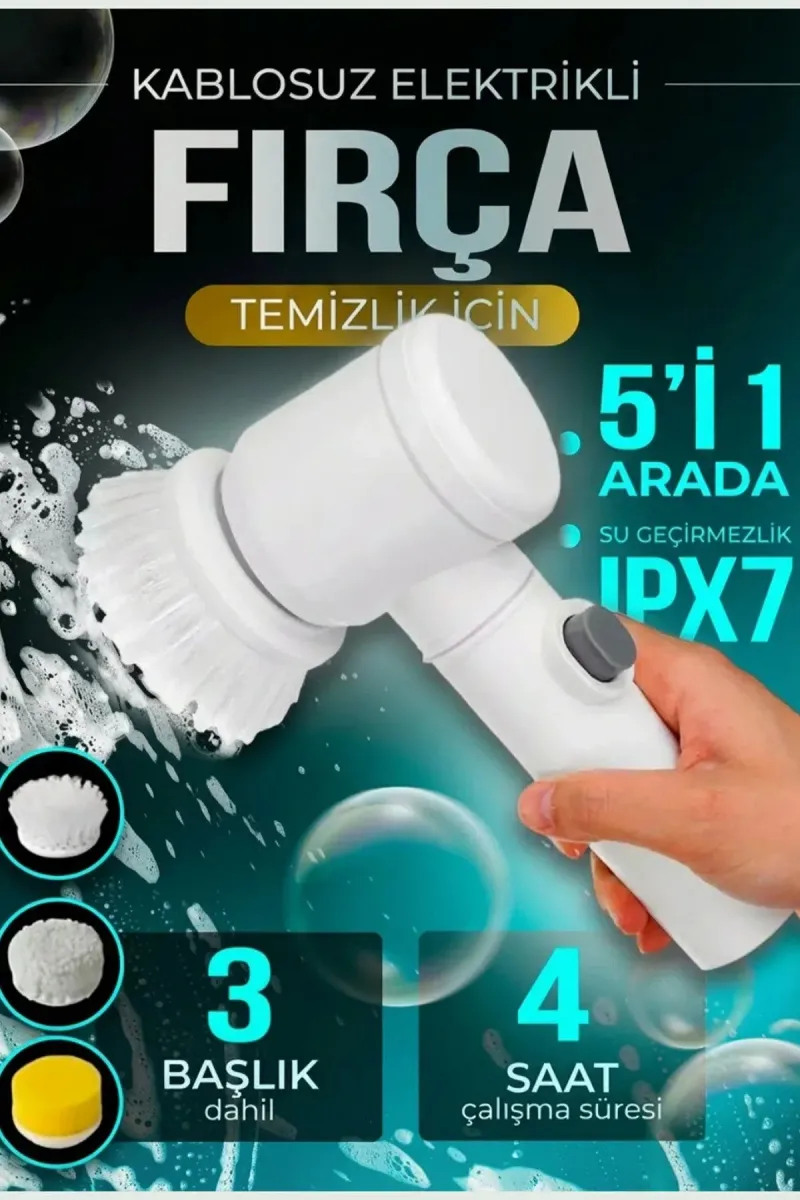 Çok Fonksiyonlu Şarjlı Elektrikli Temizlik Fırçası