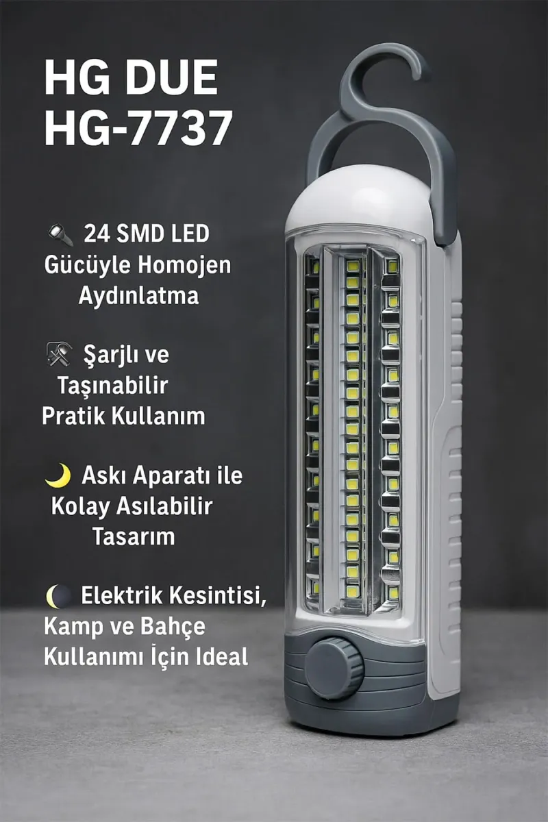 🔦HG DUE ŞARJLI IŞILDAK FENER - dibidip
