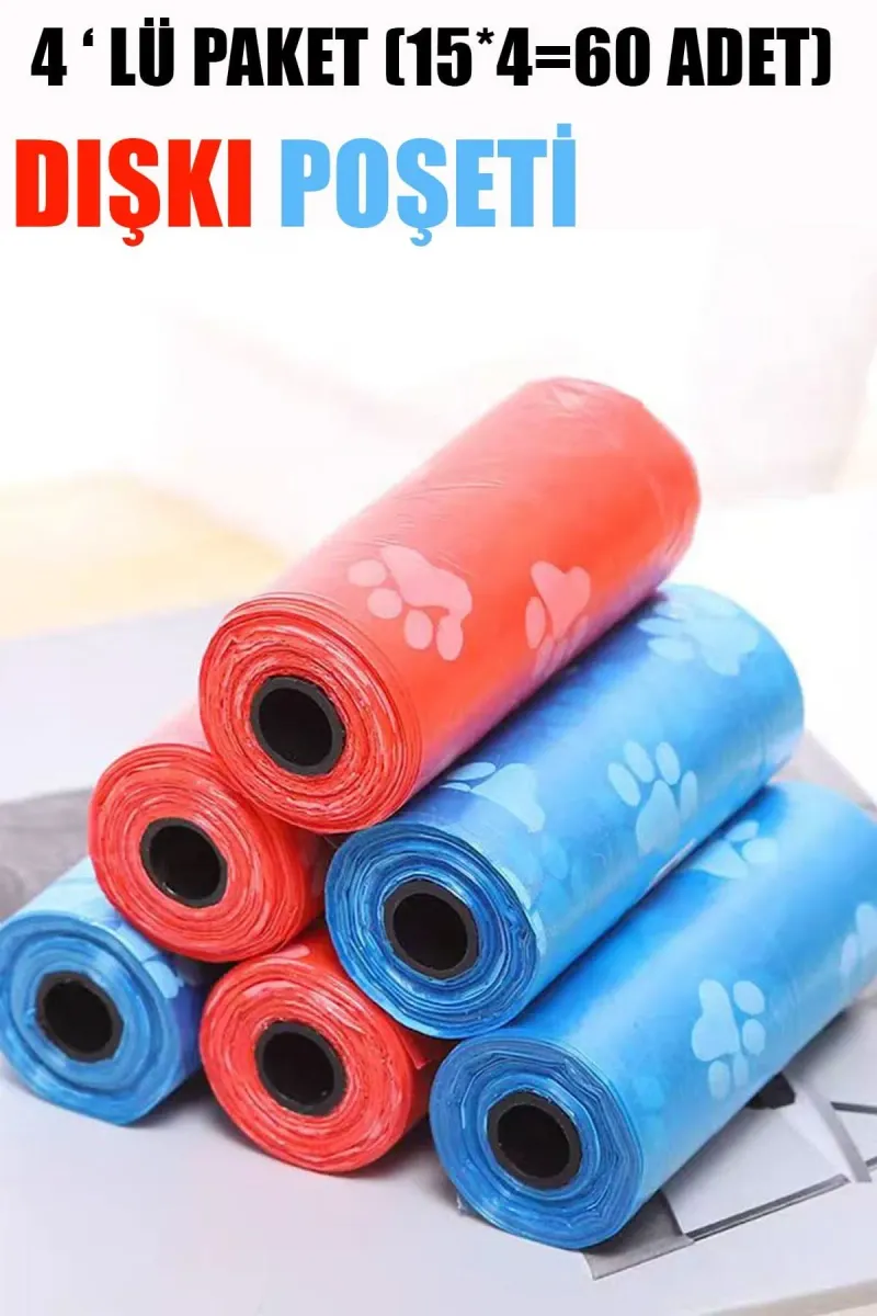 🐾EVCİL HAYVAN 4 LÜ SET DIŞKI POŞETİ - dibidip 