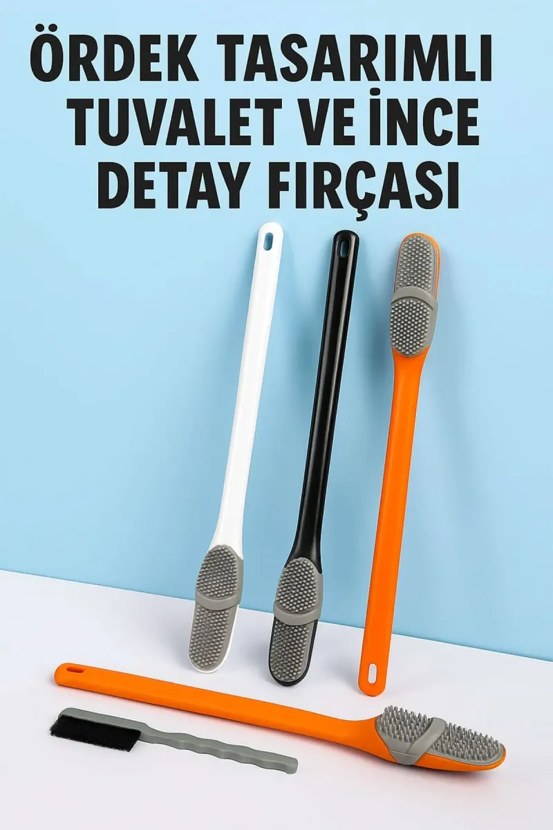 🦆 ÖRDEK TASARIMLI SİLİKON TUVALET VE İNCE DETAY FIRÇASI - dibidip
