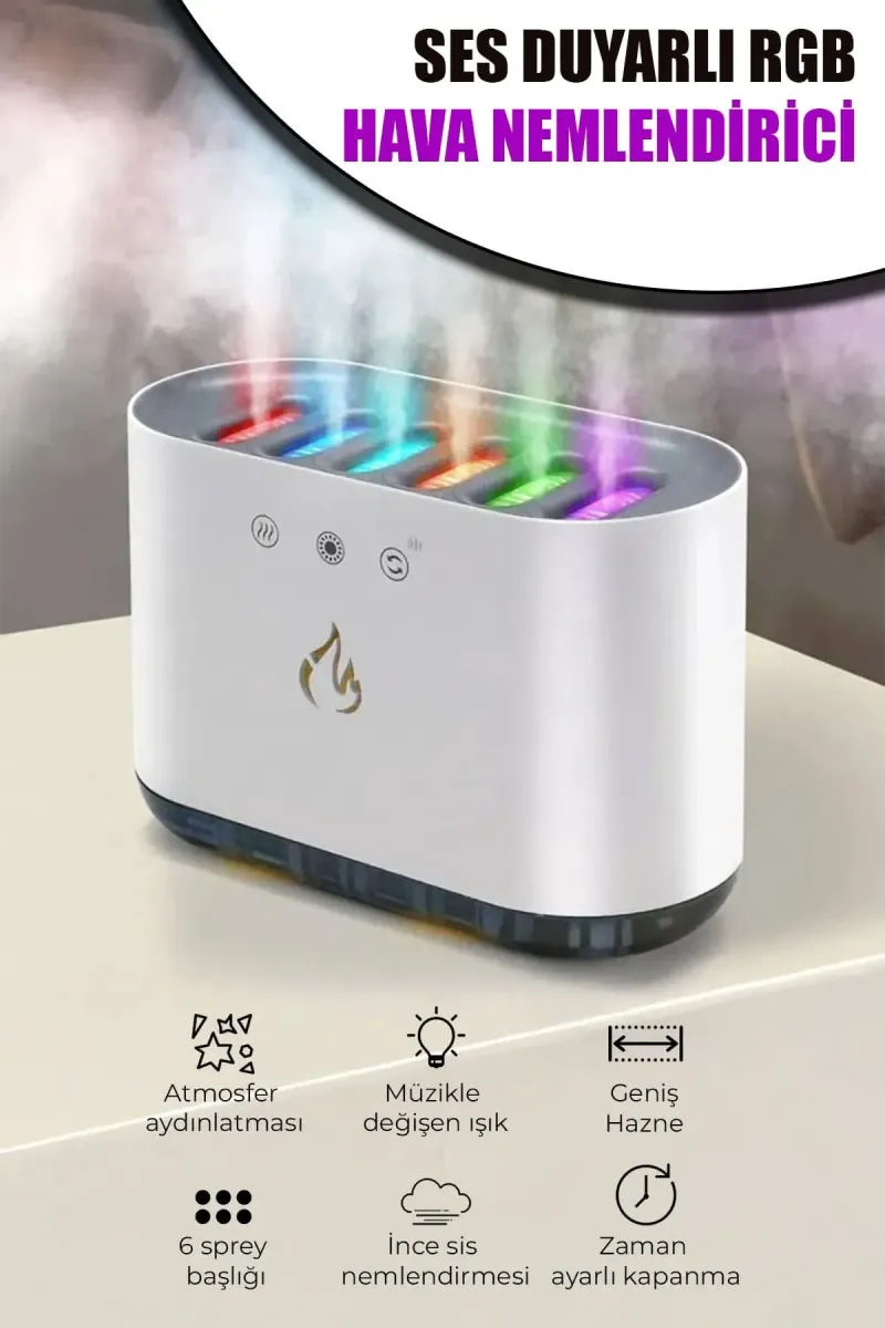 🎵SES DUYARLI RGB HAVA NEMLENDİRİCİ - dibidip