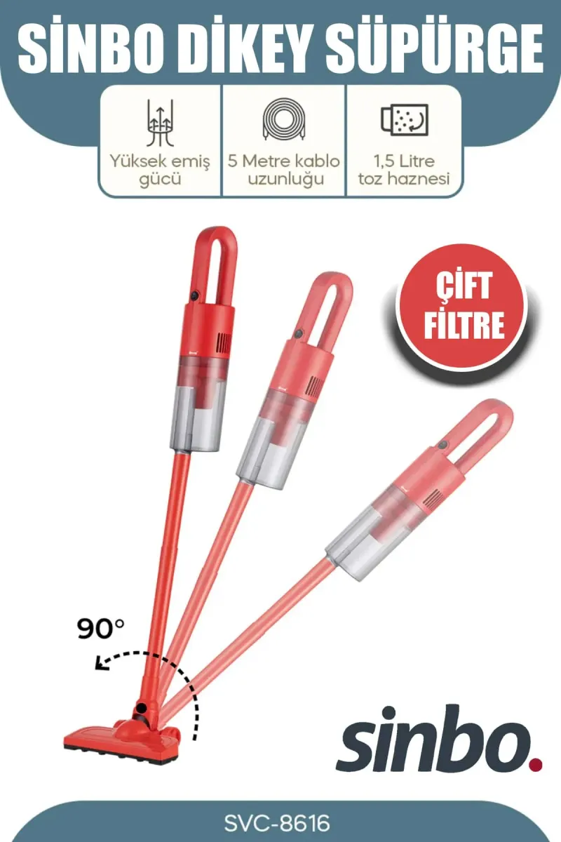 SİNBO SVC-8616 DİKEY SÜPÜRGE - dibidip 
