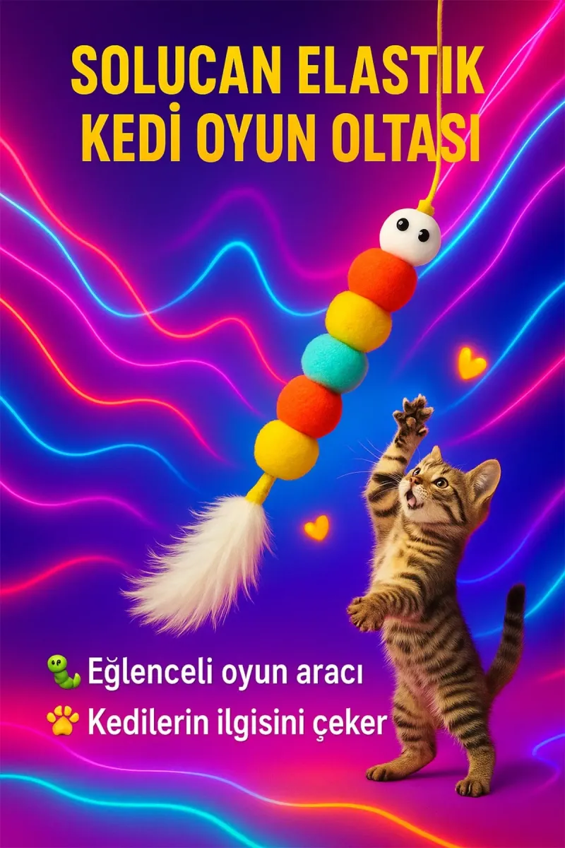 🐭SOLUCAN ELASTİK KEDİ OYUN OLTASI - dibidip