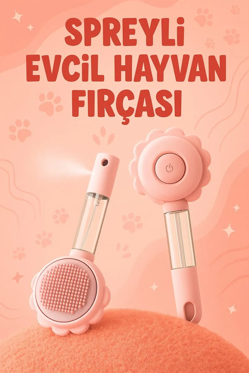 🐾SPREYLİ EVCİL HAYVAN FIRÇASI - dibidip