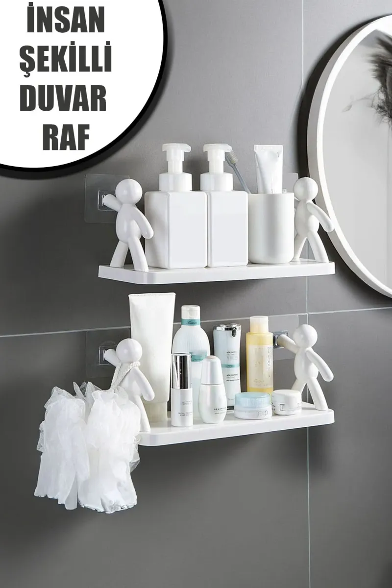 🎯YAPIŞKANLI DUVAR ORGANİZER İNSAN RAF - dibidip 