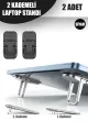 2 Adet 2 Kademeli Yükseltme Ayarlı Laptop Standı