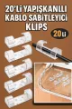 🔌20'Lİ YAPIŞKANLI KABLO SABİTLEYİCİ KLİPS - dibidip 