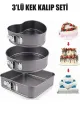 3 PARÇA METAL & KELEPÇELİ KEK KALIP SETİ