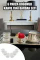 6 PARÇA 3 BOĞUMLU ŞERİTLİ KAHVE YANI CAM BARDAK