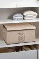 ALAS-07646 KEÇE KAPAKLI KUTU MAKSİ BEJ - dibidip 