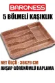 BARONESS AHŞAP GÖRÜNÜMLÜ 5 BÖLMELİ KAŞIKLIK - dibidip 