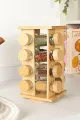 İBİCO 16 PARÇA KARE & DÖNER STANDLI CAM & BAMBU KAPAK TUZLUK & BAHARATLIK