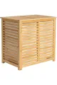 İBİCO 2 BÖLMELİ AHŞAP BAMBU KİRLİ ÇAMAŞIR SEPETİ