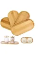 İBİCO OVAL AHŞAP BAMBU YAĞDANLIK ALTLIĞI & MİNİ TEPSİ SUNUMLUK