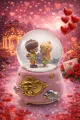 LOVE BÜYÜK BOY & 10CM PİLLİ & IŞIKLI MÜZİKLİ CAM KAR KÜRESİ