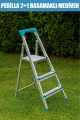PERİLLA 2+1 BASAMAKLI METAL MERDİVEN