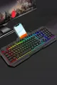 GÖKKUŞAĞI IŞIKLI USB KABLOLU KLAVYE & MOUSE SETİ