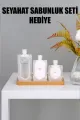 Şişme Seyahat Yastığı + 3 lü Seyahat Sabunluk Seti Hediyeli
