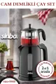 SİNBO STM-5840 CAM DEMLİKLİ ÇAYCI SET - dibidip 
