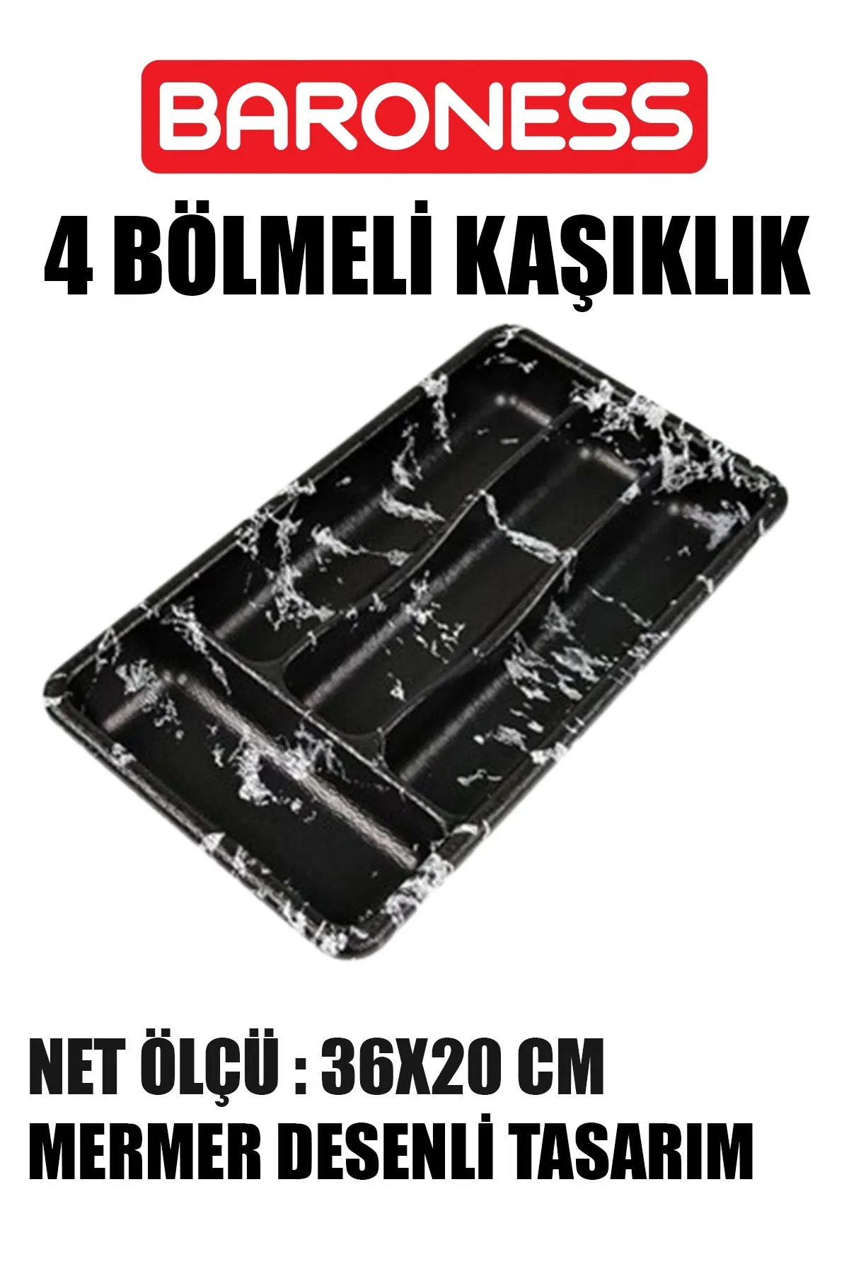 🖤BARONESS MERMER DESENLİ 4 BÖLMELİ KAŞIKLIK