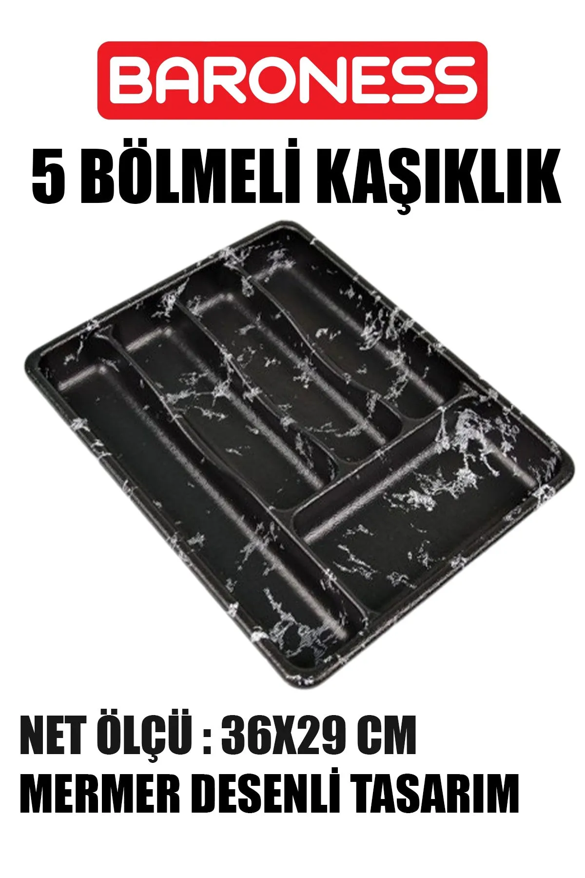🖤BARONESS MERMER DESENLİ 5 BÖLMELİ KAŞIKLIK