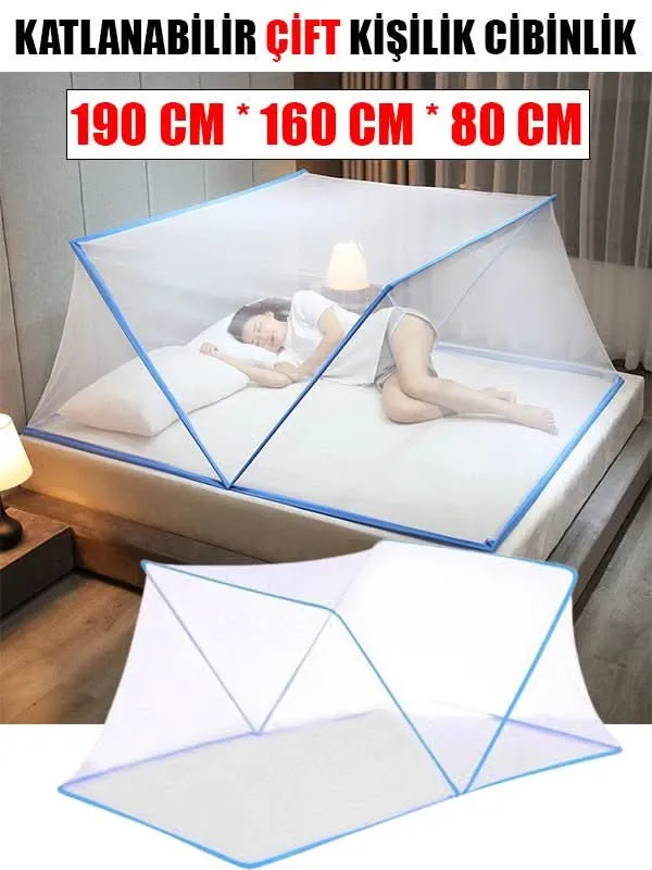 🛏️KATLANABİLİR ÇİFT KİŞİLİK MAVİ CİBİNLİK
