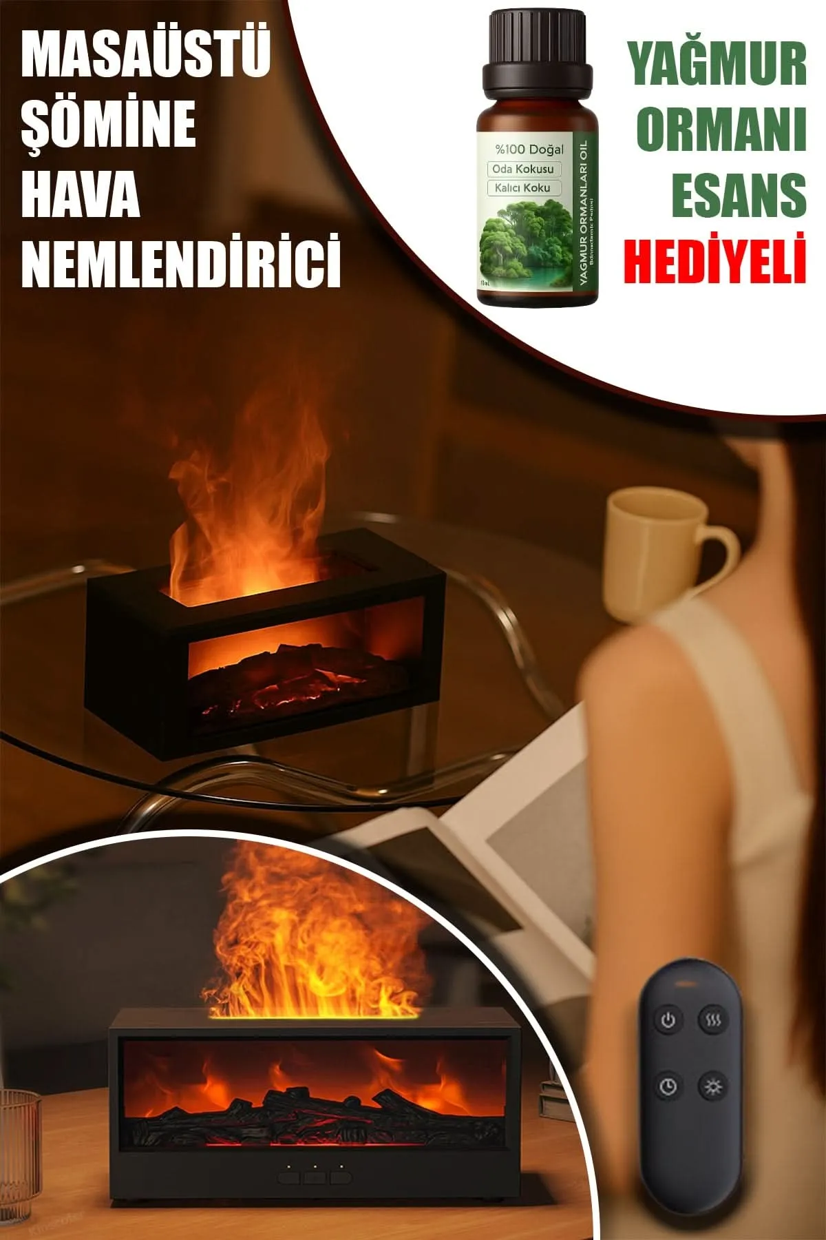 🔥MASAÜSTÜ ŞÖMİNE VE HAVA NEMLENDİRİCİ