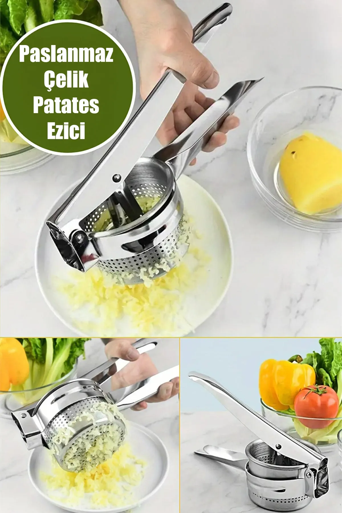 PASLANMAZ ÇELİK PATATES EZİCİ