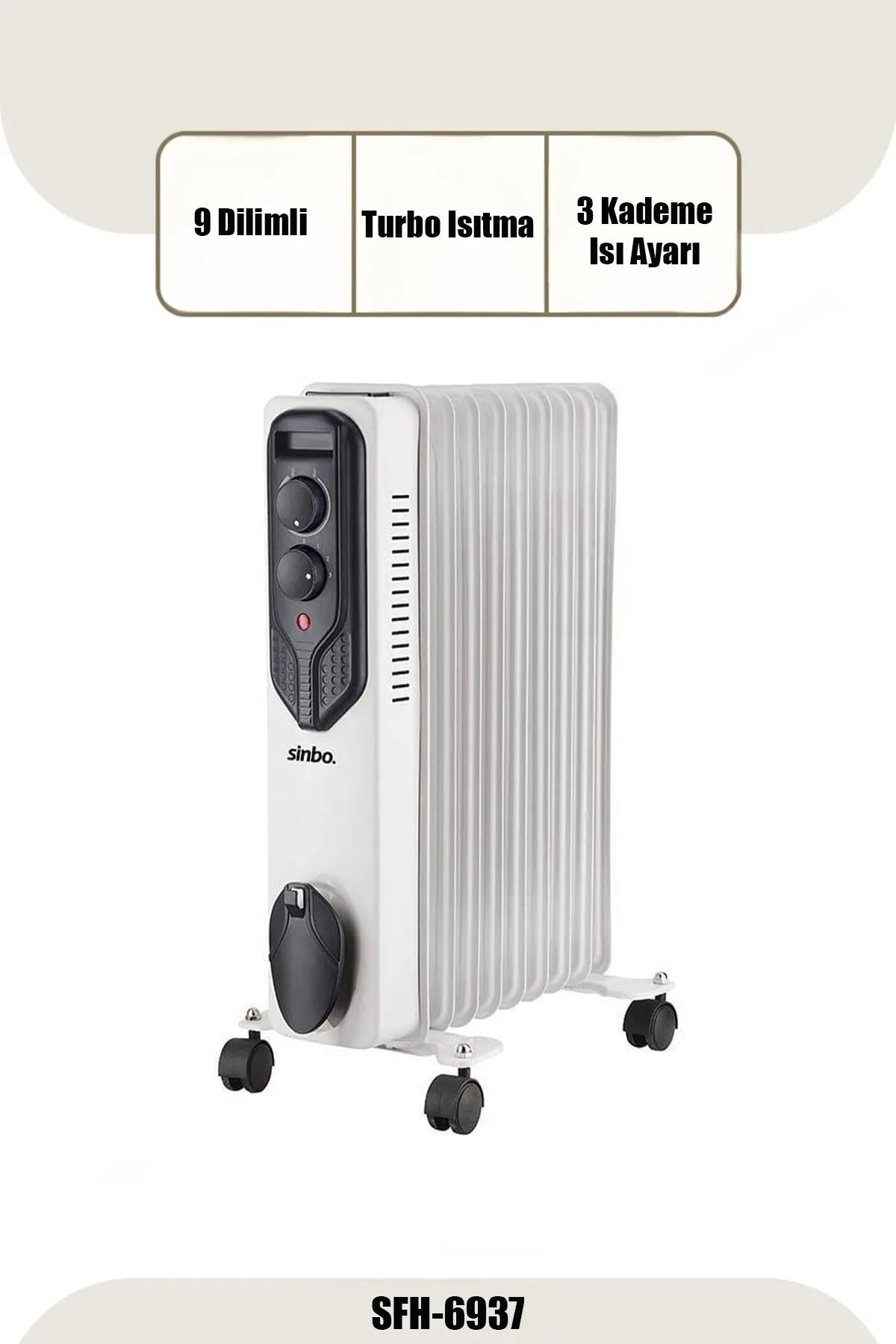 SİNBO 9 DİLİMLİ YAĞLI RADYATÖR SOBA & ISITICI