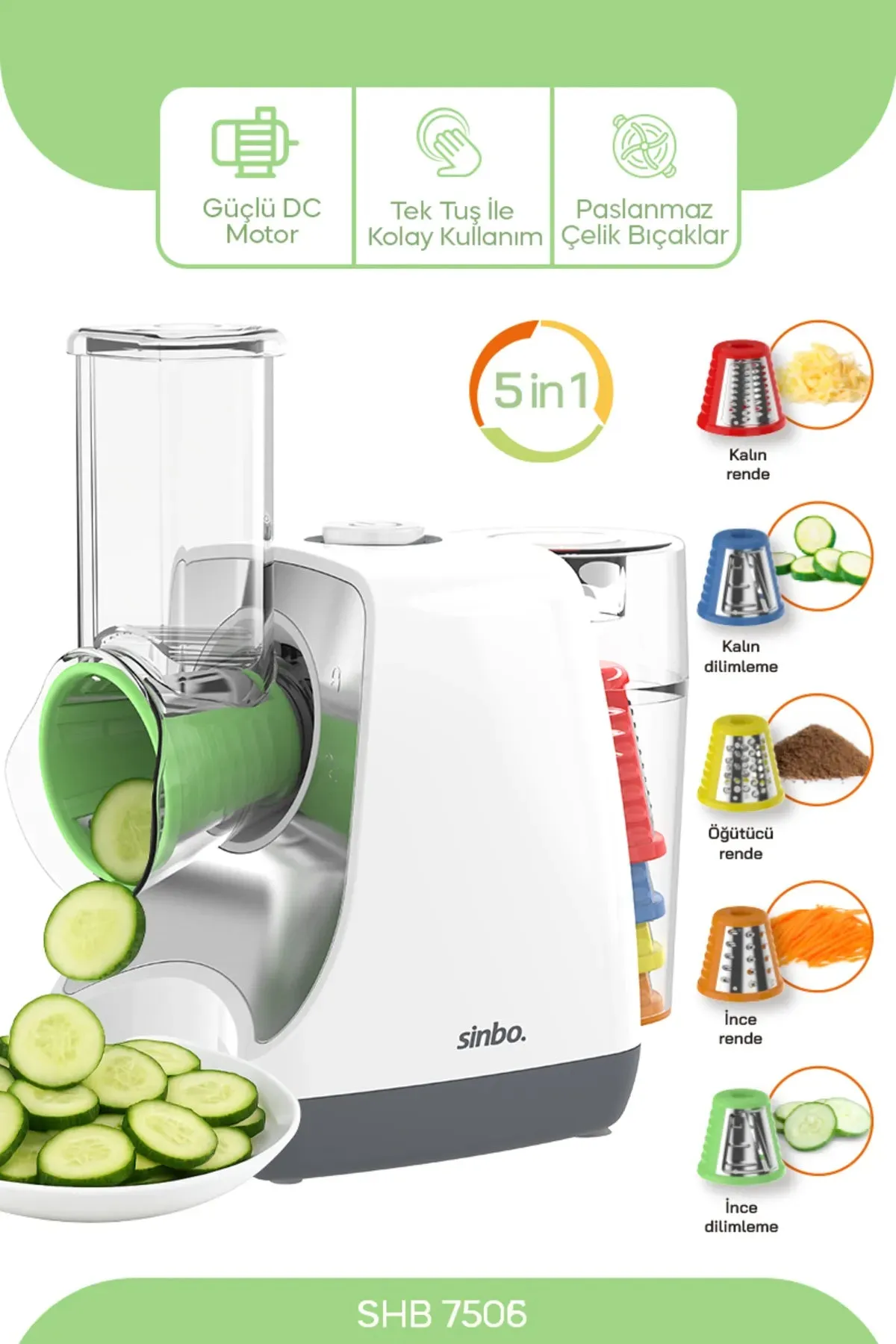 SİNBO 5IN1 OTOMATİK MEYVE VE SEBZE DOĞRAYICI MAKİNE