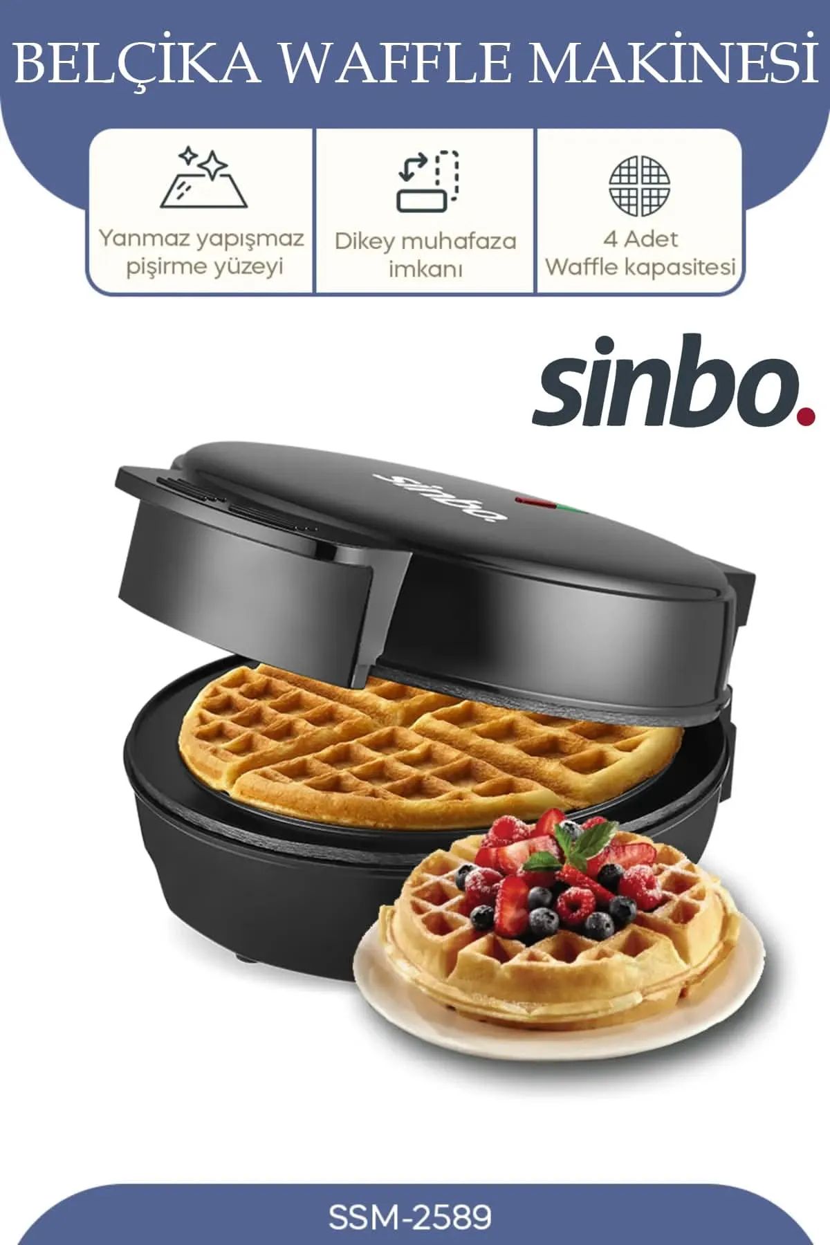 SİNBO SSM-2589 WAFFLE MAKİNESİ