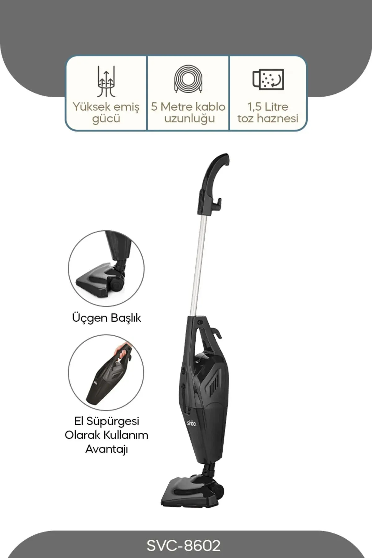 SİNBO SVC-8602 DİKEY ELEKTRİKLİ SÜPÜRGE